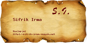 Sifrik Irma névjegykártya