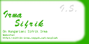 irma sifrik business card